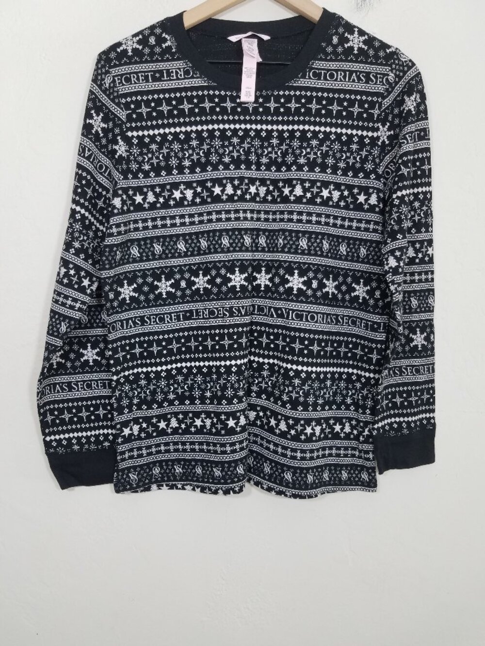 NWT Victoria's Secret Sleep Pajama Top Long Sleeve Cotton Stretchy Size XL